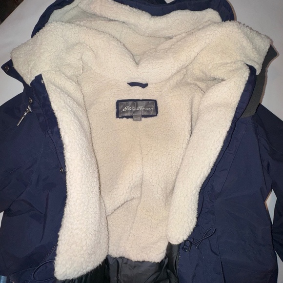EDDIE BAUER Riley Weathered Insulated Parka Faux Shearling Lined Coat Navy XXL - Picture 10 of 15